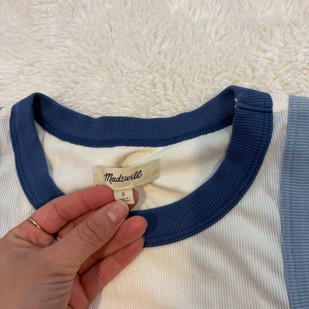 Madewell Womens Cropped Tank Colorblock Sz S Casual School College Preppy Chic - Picture 5 of 6